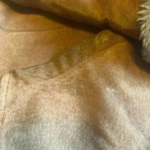 Vintage  The Avenue by Design Leather Fleece Lined Coat Size 22/24 - Picture 3 of 10